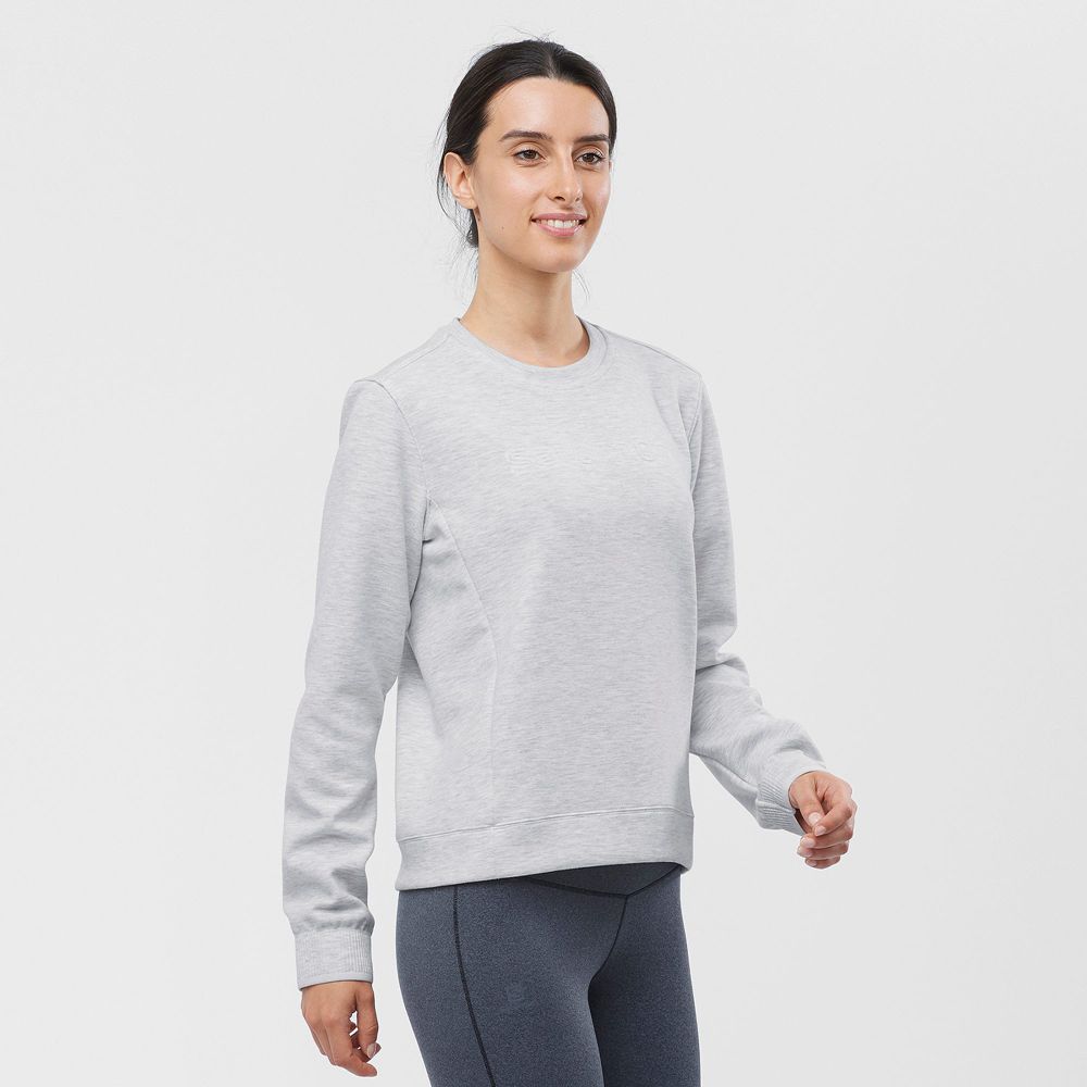 Capa Intermedia Salomon Mujer Gris - Salomon Argentina COMET CREW NECK PULL W,174259-HQT